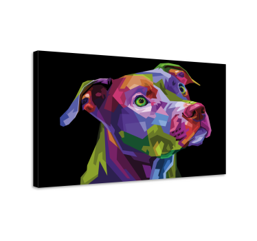Obraz psa Wielokolorowy nowoczesny pitbull - TenStickers