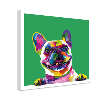 Obraz psa Buldog francuski tęcza - TenStickers