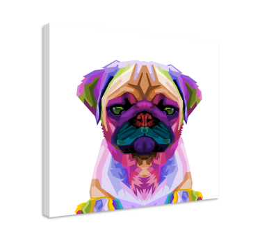 Obraz psa Pop-artowy mops - TenStickers