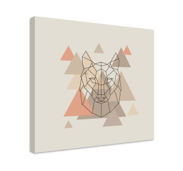 Obraz z postacią głowy geometrycznego wilka - TenStickers
