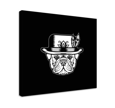 Obraz psa Buldog na czarnym tle - TenStickers