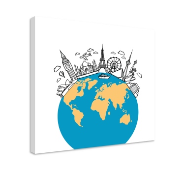 Obraz Ikony punktów orientacyjnych - TenStickers