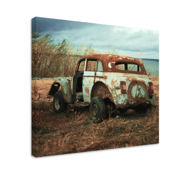 Obraz vintage zardzewiały klasyczny samochód - TenStickers