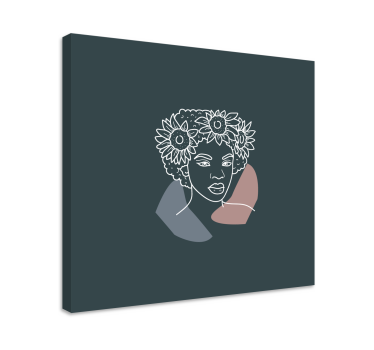 Obraz z postaciami w ozdobnym botanicznym portrecie - TenStickers