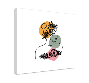 Obraz z kwiatami Niesamowita twarz kobiety? - TenStickers