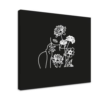 Obraz kwiaty minimalistyczny kwiatowy wzór dla kobiet - TenStickers