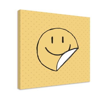 Obraz litery z emotikoną uśmiechniętej twarzy - TenStickers