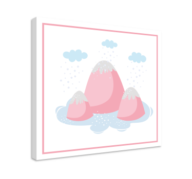 Elegancki obraz różowa scena górska - TenStickers