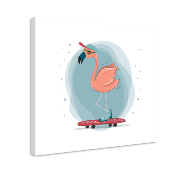 Obraz ze zwierzętami flamingo na rolkach - TenStickers
