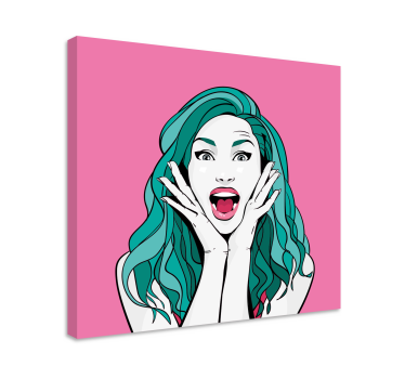 Obraz z postaciami wyraz zdziwionej kobiety - TenStickers