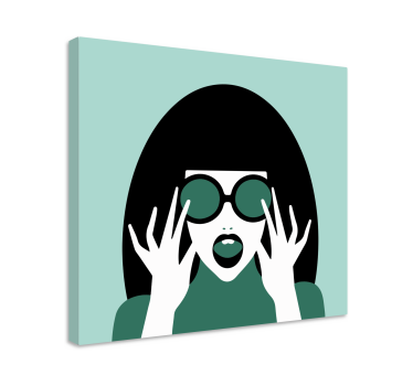 Obraz z postaciami stylowa kobieta w okularach - TenStickers