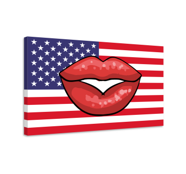 Obraz vintage usta na fladze - TenStickers