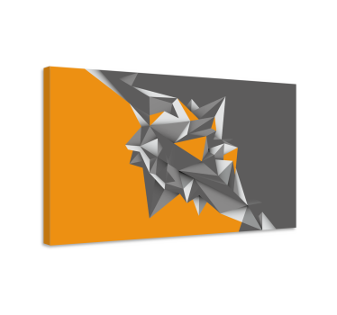 Obraz 3d Szare pomarańczowe abstrakcyjne formy - TenStickers