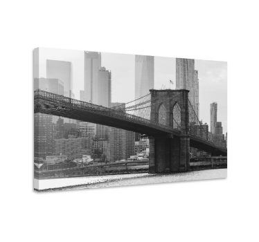 Obraz miasto Czarno-biały brooklyn - TenStickers