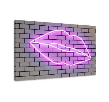 Obraz z cytatem motywacyjnym neonowy znak kiss - TenStickers