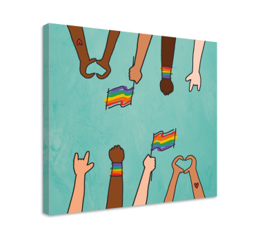 Obraz z cytatem motywacyjnym jedność w dłoniach - TenStickers