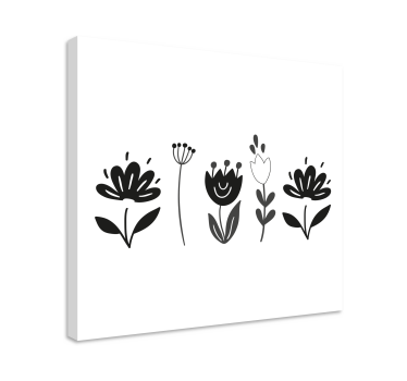 Obraz z kwiatami Czarno-białe kwiaty - TenStickers