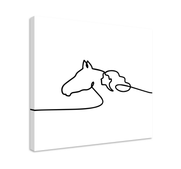 Obraz z końmi Zarys konia i dziewczyny - TenStickers