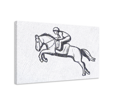 Obraz konie w sporcie jeździeckim skokowym - TenStickers