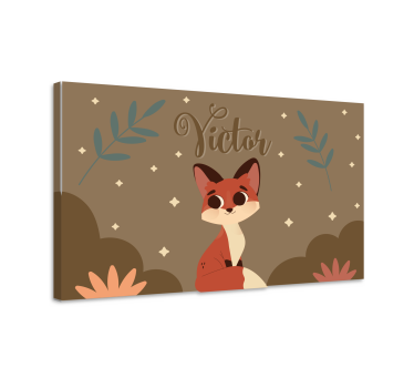 Obraz dinozaury i ilustracja uroczego lisa - TenStickers