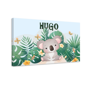Dziecięcy obraz Urocza koala dla chłopca z imieniem - TenStickers
