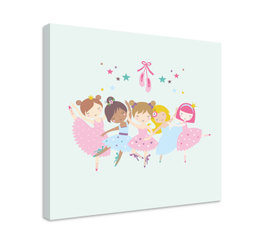 Obrazki na ścianę dla dzieci Gwiazdy baletu kolorowa ilustracja - TenStickers