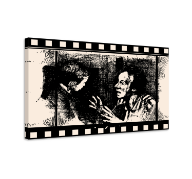 Obraz vintage rozmowa o filmie - TenStickers