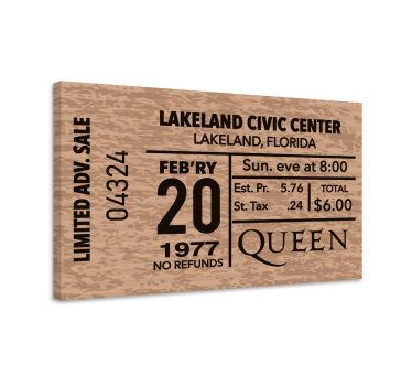 Obraz vintage bilet na koncert queen - TenStickers