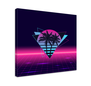 Obraz retro Palma w stylu vaporwave - TenStickers