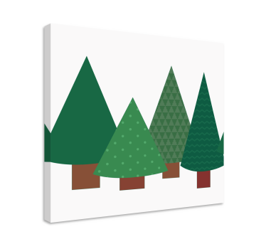 Obraz drzewa w stylizowane zielone drzewa - TenStickers