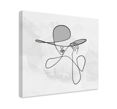Obraz przedpokój Minimalistyczna kobieta w kapeluszu - TenStickers