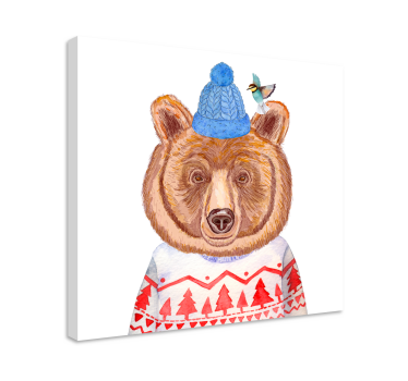 Obraz ze zwierzętami urocza ilustracja misia - TenStickers