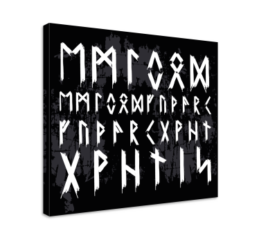 Obraz w stylu skandynawskim Rocznik alfabetu wikingów - TenStickers