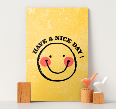 Obraz na ścianę do salonu "miłego dnia" uśmiechniętą buźkę - TenStickers