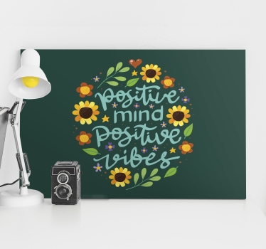 Obraz z napisem motywacyjnym Kwiaty i cytat motywacyjny - TenStickers