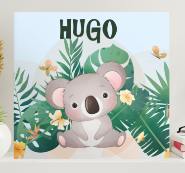 Dziecięcy obraz Urocza koala dla chłopca z imieniem - TenStickers