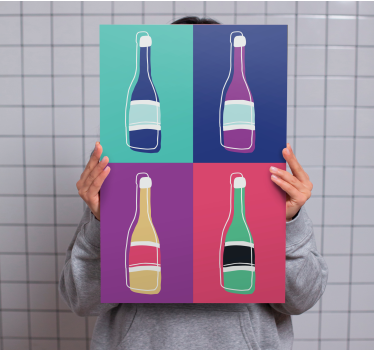 Obraz abstrakcyjny butelki pop-artu - TenStickers