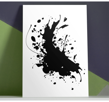 Obraz abstrakcyjny dynamiczny czarny splash - TenStickers