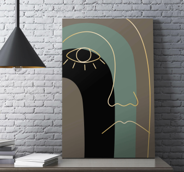 Obraz abstrakcyjny minimalistyczny zarys twarzy - TenStickers