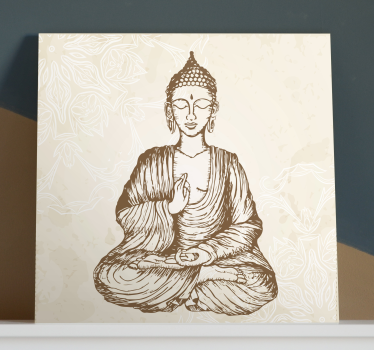 Obraz budda Buda vintage kwiatowy - TenStickers