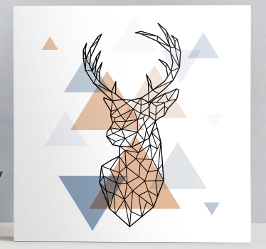 Obraz czarny zarys jelenia w origami  - TenStickers