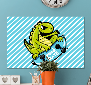 Obraz dinozaury na deskorolce - TenStickers