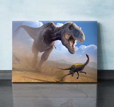 Obraz dinozaury polowanie na t-rexa - TenStickers