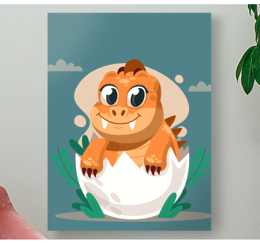 Obraz dinozaury urocze wykluwające się dziecko - TenStickers