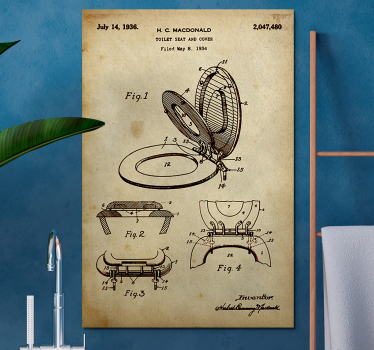 Obraz do łazienki Vintage instrukcja obsługi toalety  - TenStickers