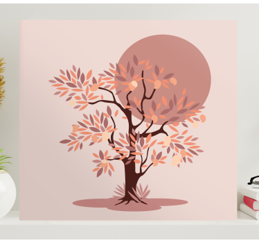 Obraz drzewa w jesiennej sylwetce - TenStickers
