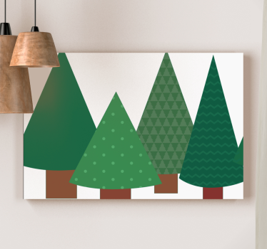 Obraz drzewa w stylizowane zielone drzewa - TenStickers