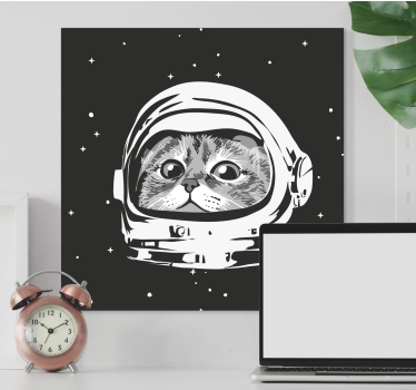 Obraz koty czarno-biały astronauta - TenStickers