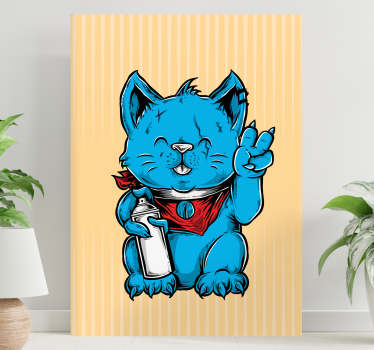 Obraz koty zabawny niebieski kot - TenStickers