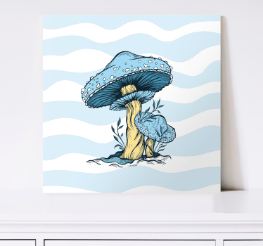 Obraz kuchenny Ilustracja z niebieskim grzybem - TenStickers